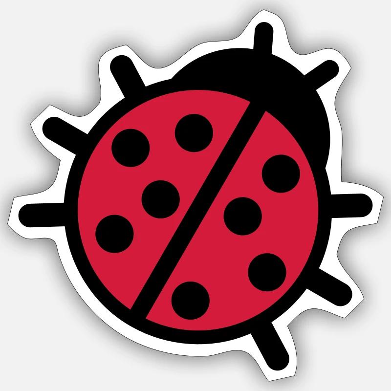 Coccinelle - Sticker taille S (10 x 10 cm) - blanc mat