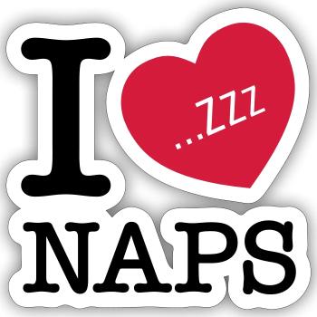 I Love Naps (Zzz) - Sticker size S (10 x 10 cm) - white matte - Front