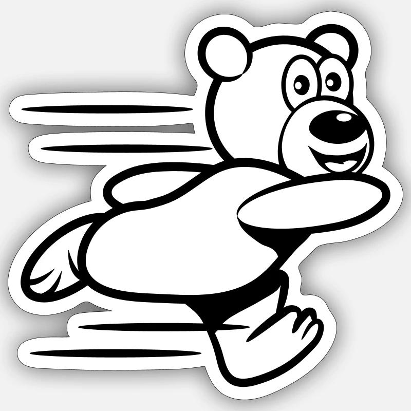 Exécutez Teddy exécuter - Sticker taille S (10 x 10 cm) - blanc mat