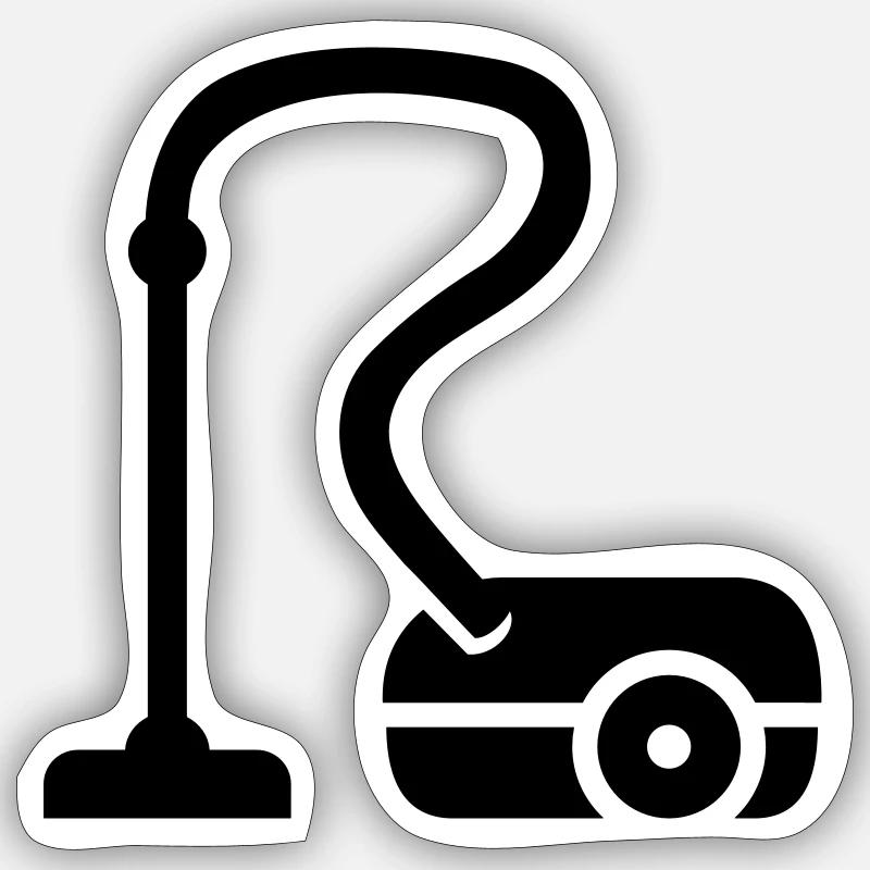 Staubsauger - Sticker Größe S (10 x 10 cm) - Mattweiß