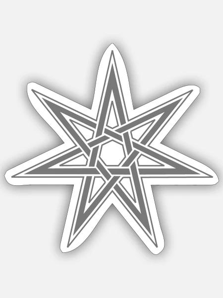 Feenstern, Elfenstern, Siebenstern, Wicca, Pagan - Sticker Größe S (10 x 10 cm) - Mattweiß