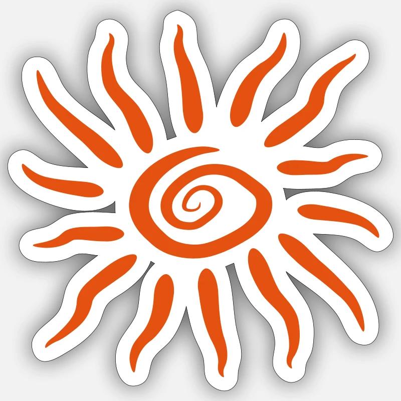 Vortex spirale soleil - Sticker taille S (10 x 10 cm) - blanc mat