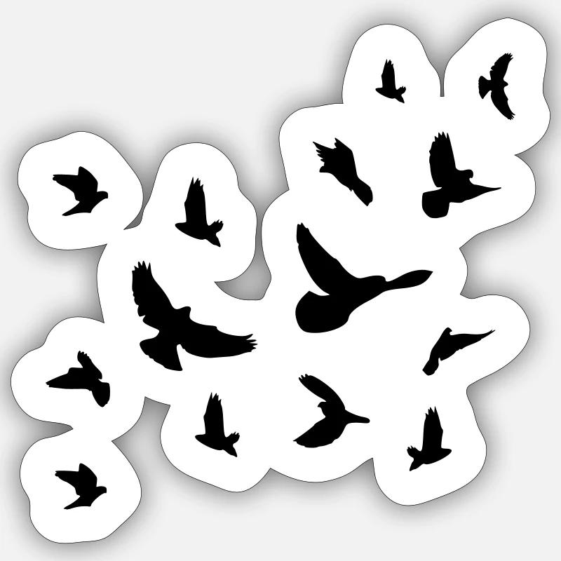 Vögel - Sticker Größe S (10 x 10 cm) - Mattweiß