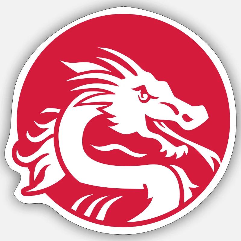 Drache - Sticker Größe S (10 x 10 cm) - Mattweiß