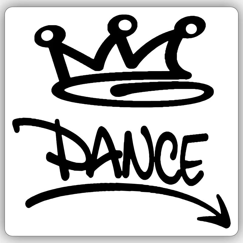 Dance - Graffiti Tag - Sticker Größe S (10 x 10 cm) - Mattweiß