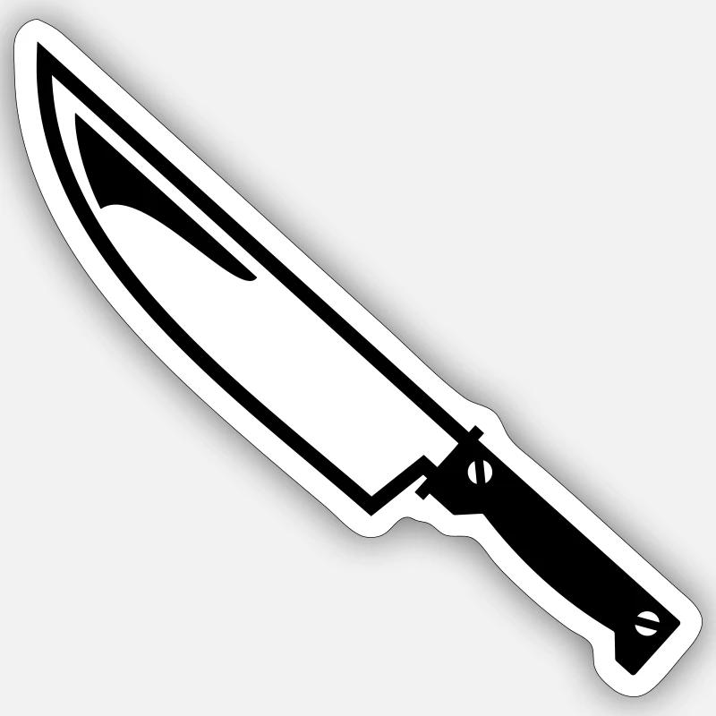 Knife - Sticker size S (10 x 10 cm) - white matte