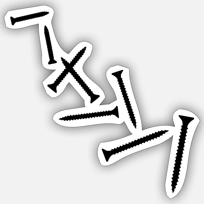 Schraube - Sticker Größe S (10 x 10 cm) - Mattweiß