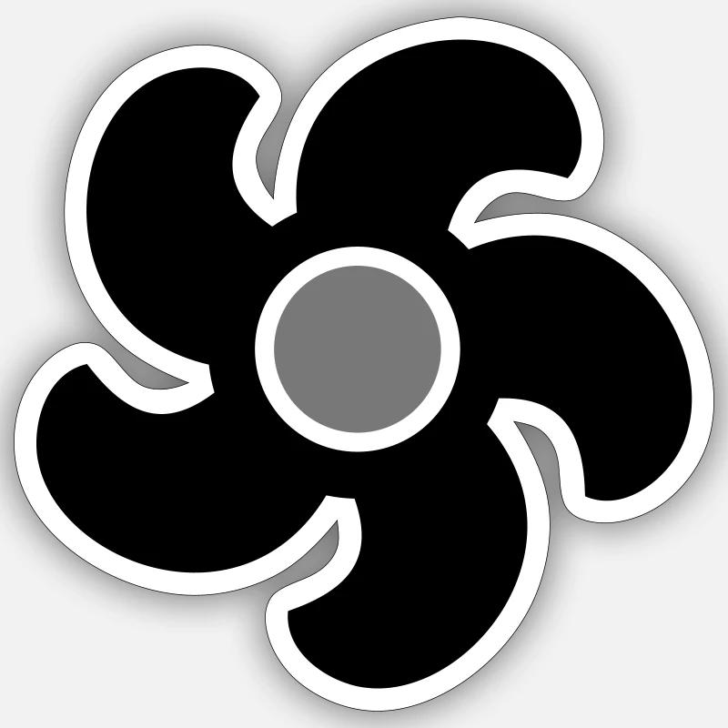 Propeller - Sticker size S (10 x 10 cm) - white matte