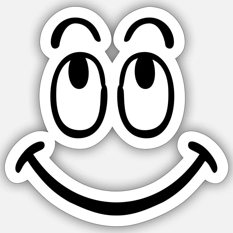 smiley - Sticker Größe S (10 x 10 cm) - Mattweiß