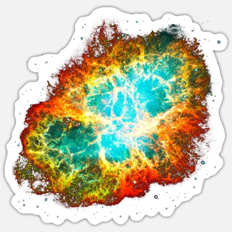 Supernova, Crab Nebula, Space, Galaxy, Milky Way - Sticker taille S (10 x 10 cm) - blanc mat