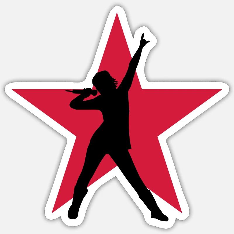 Singer / Sänger / Chanter - Sticker Größe S (10 x 10 cm) - Mattweiß