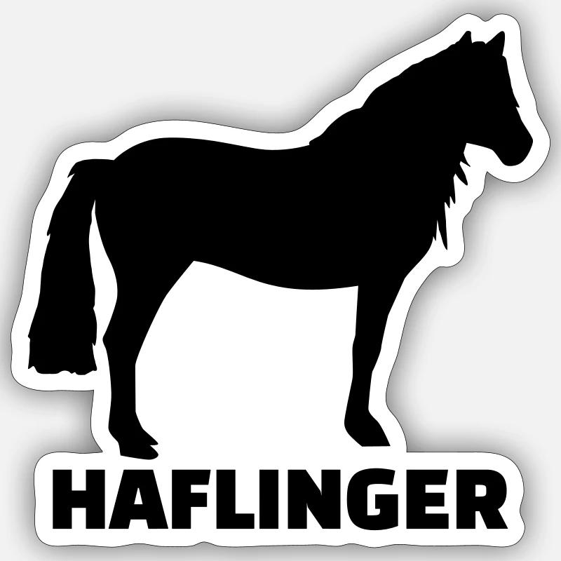 Haflinger cheval Sticker taille S (10 x 10 cm)