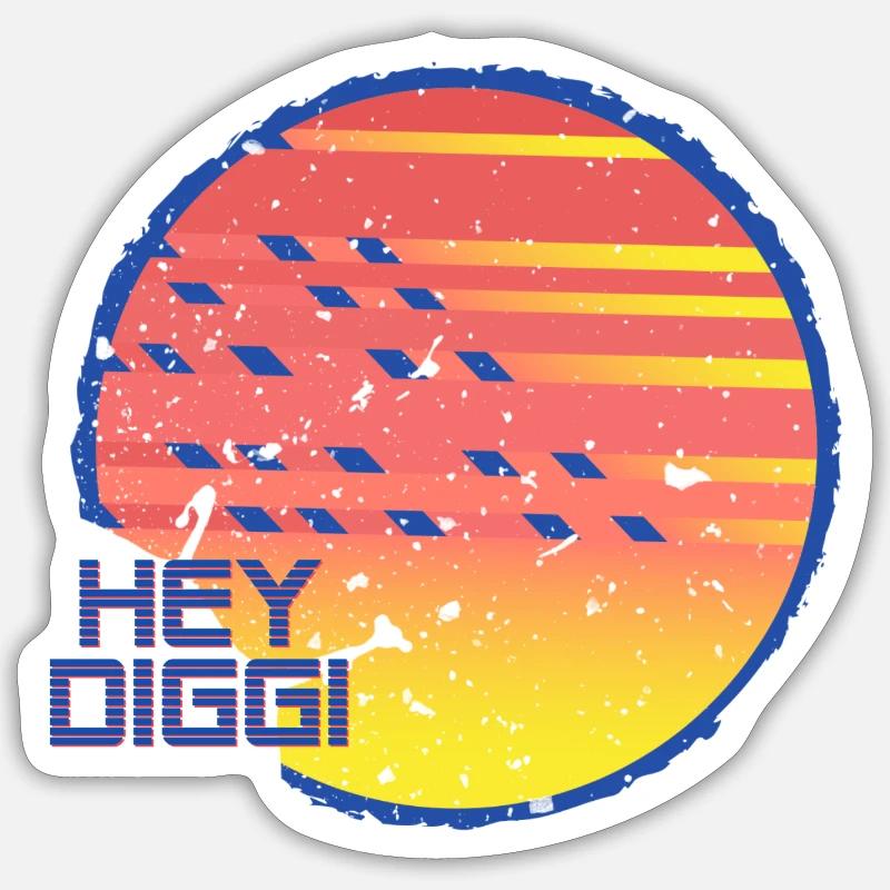 Hey Diggi - Sticker size S (10 x 10 cm) - white matte