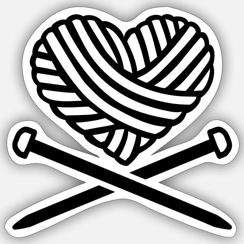 Knitting Sticker size S (10 x 10 cm)