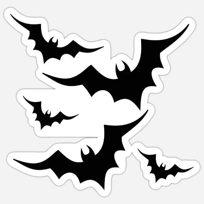 Fledermaus - Sticker Größe S (10 x 10 cm) - Mattweiß