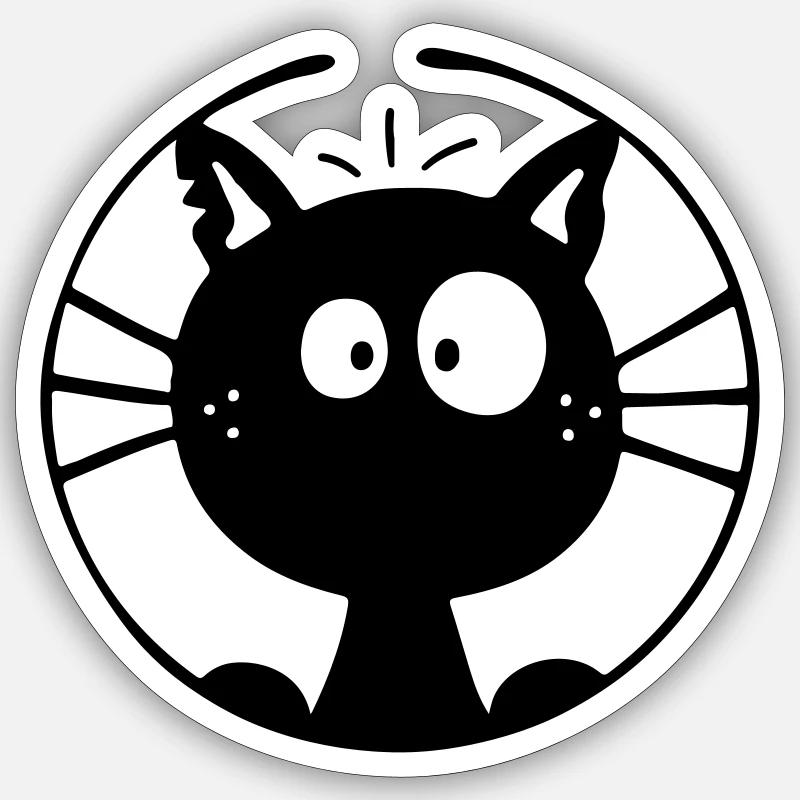 Neugierige Katze Sticker Größe S (10 x 10 cm)