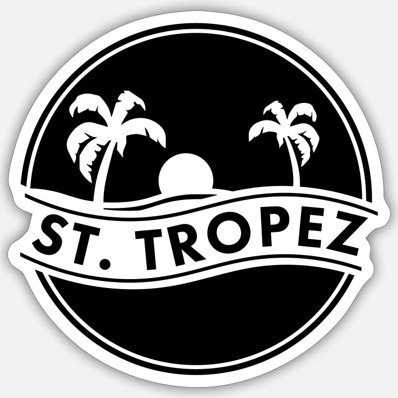 st tropez - Sticker Größe S (10 x 10 cm) - Mattweiß