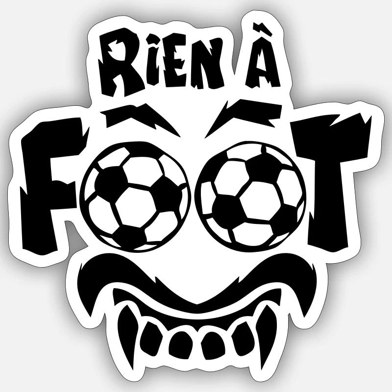 rien a foot ballon expression 1 - Sticker taille S (10 x 10 cm) - blanc mat