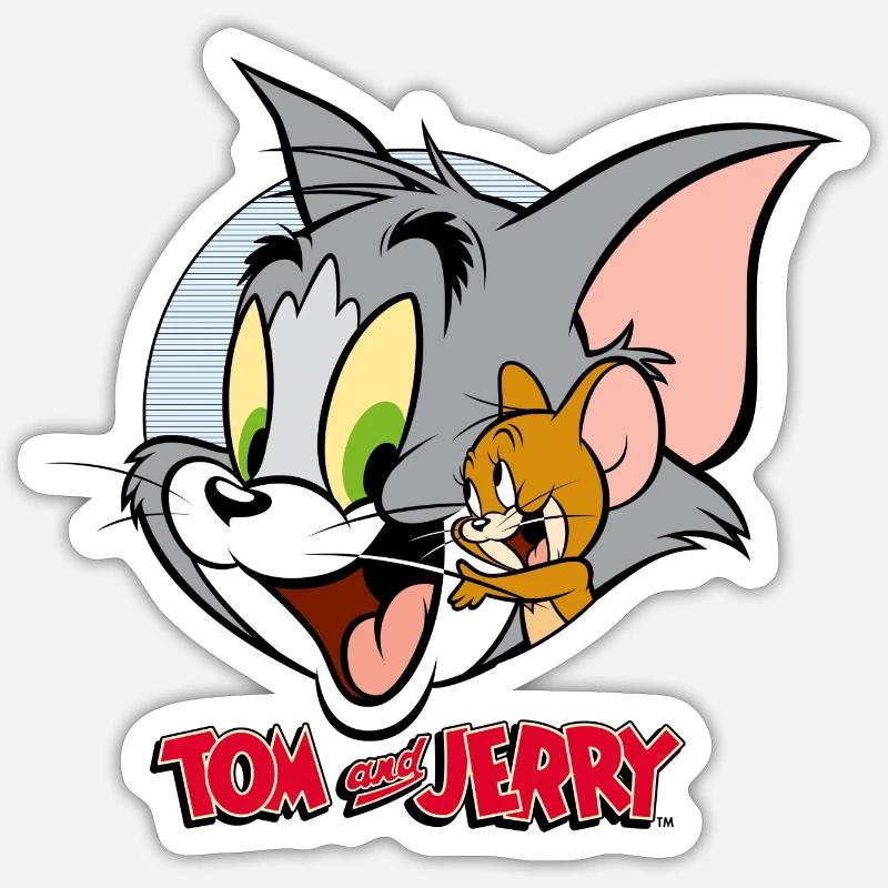 Tom Und Jerry Verschmust - Sticker Größe S (10 x 10 cm) - Mattweiß