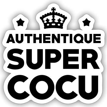 Cocu / Cocue / Adultère / Fidèle / Mariage / Sexe - Sticker taille S (10 x 10 cm) - blanc mat - Devant