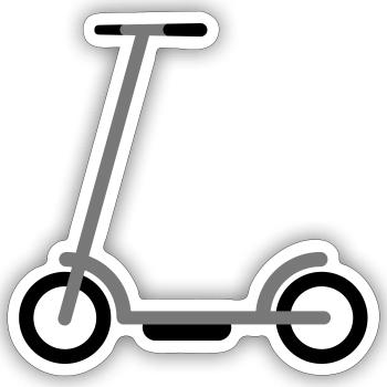 tretroller elektro roller spass kinder spielzeug s - Sticker Größe S (10 x 10 cm) - Mattweiß - Vorne