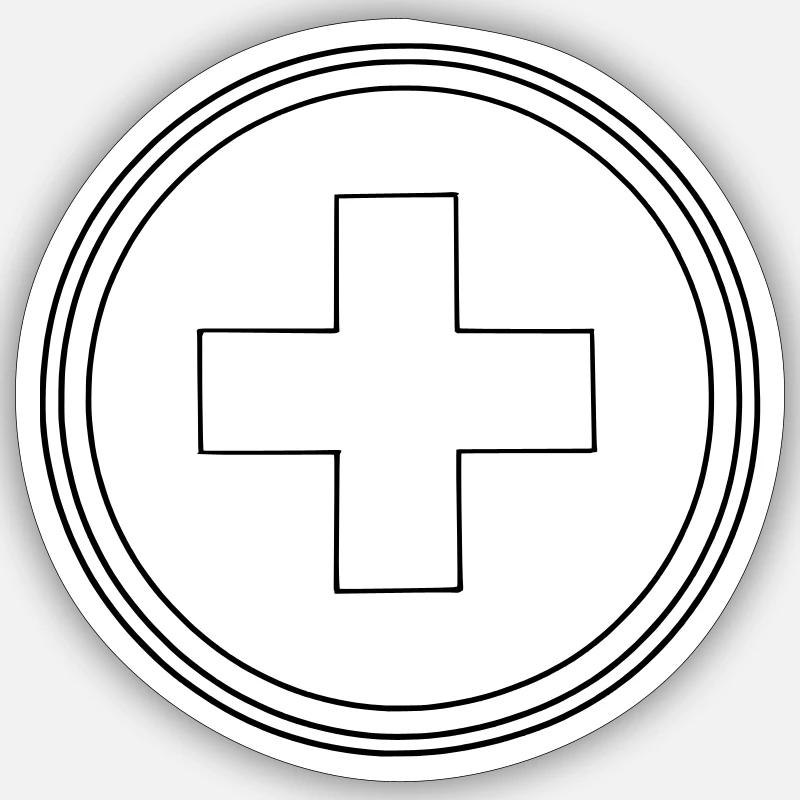 swisscross schweizerkreuz einfarbig - Sticker Größe S (10 x 10 cm) - Mattweiß