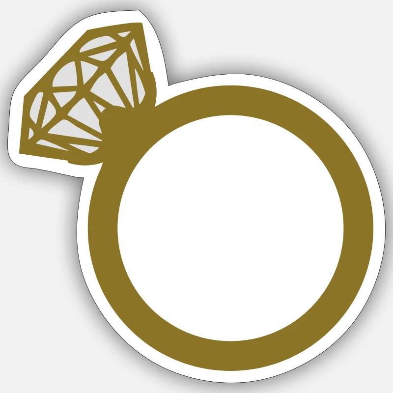 diamond ring - Sticker Größe S (10 x 10 cm) - Mattweiß