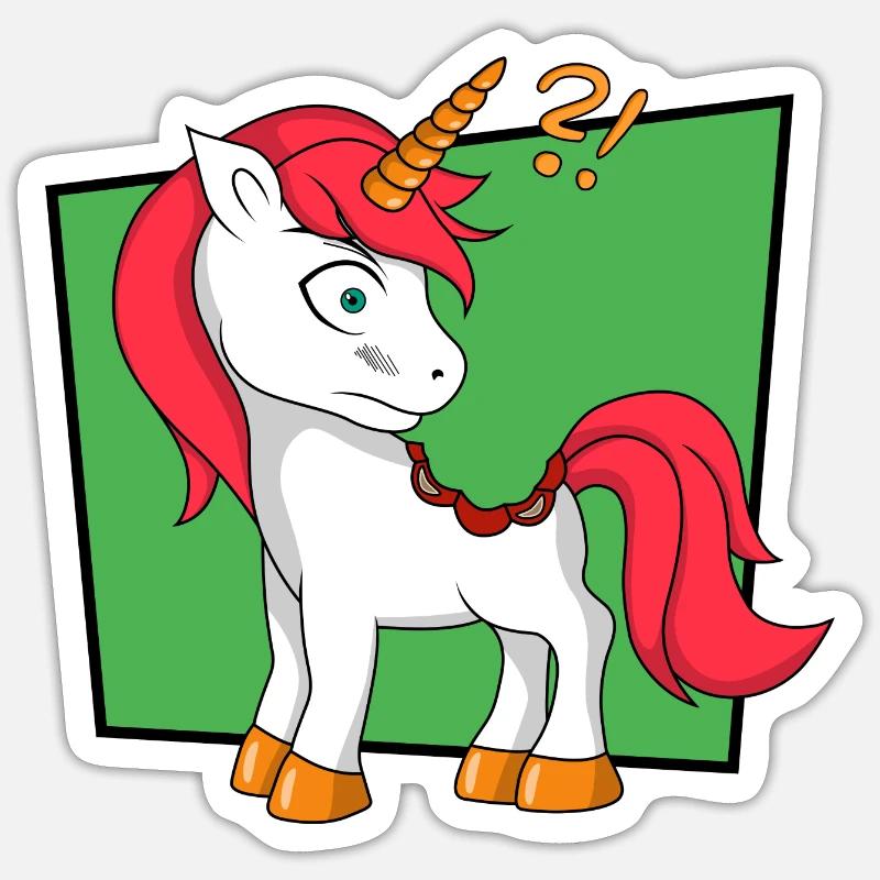 licorne - Sticker taille S (10 x 10 cm) - blanc mat