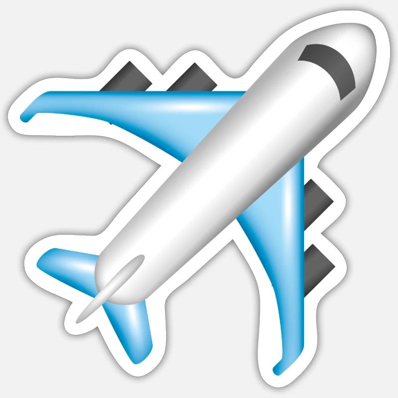 Smiley Plane - Sticker size S (10 x 10 cm) - white matte
