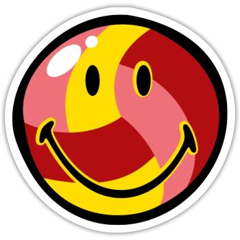 Smiley Beach Volleyball - Sticker size S (10 x 10 cm) - white matte - Front