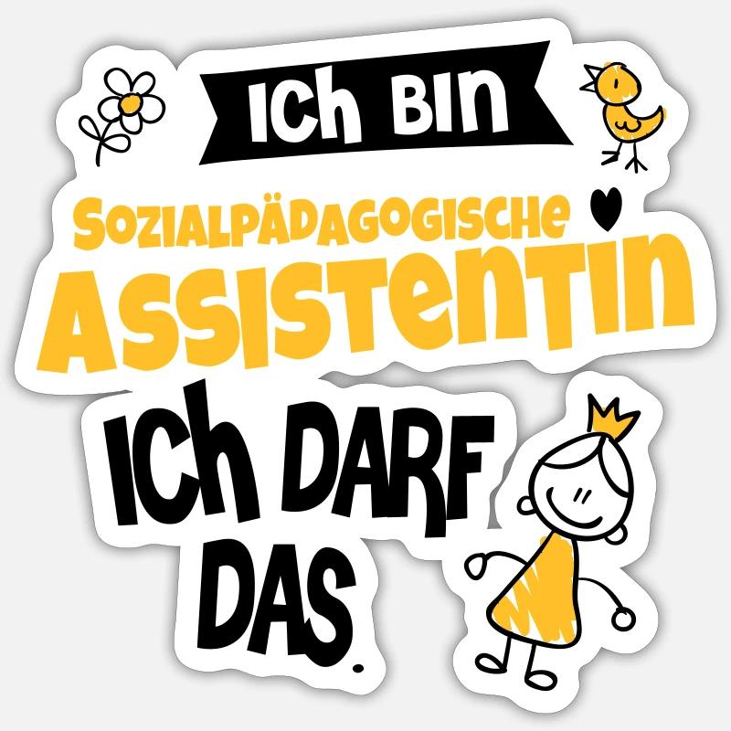 Ich bin Sozialpädagogische Assistentin - Sticker Größe S (10 x 10 cm) - Mattweiß