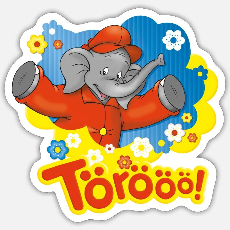 Benjamin Blümchen Törööö! Blumen Sticker Größe S (10 x 10 cm)