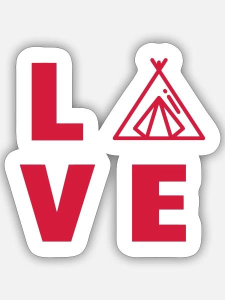 Camping / Camper / Zelt / Wandern - Sticker Größe S (10 x 10 cm) - Mattweiß