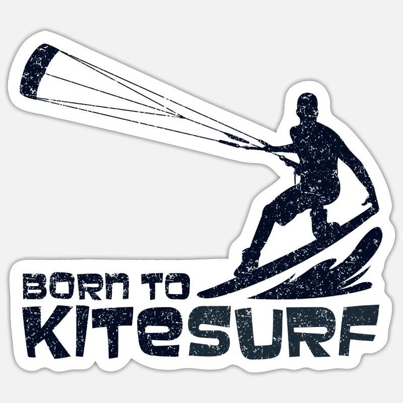 Kitesurfing - design - Sticker size S (10 x 10 cm) - white matte