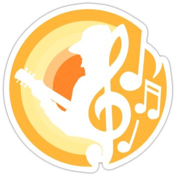 Gitarren-Spieler - Sticker Größe S (10 x 10 cm) - Mattweiß - Vorne