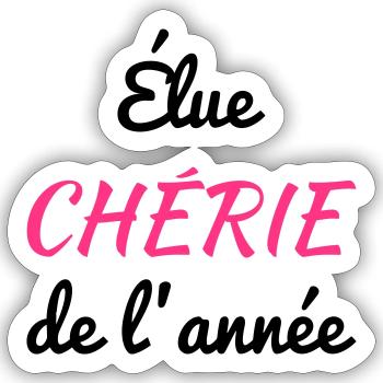 Chéri Love Chérie Amour Femme Mari Valentin - Sticker size S (10 x 10 cm) - white matte - Front