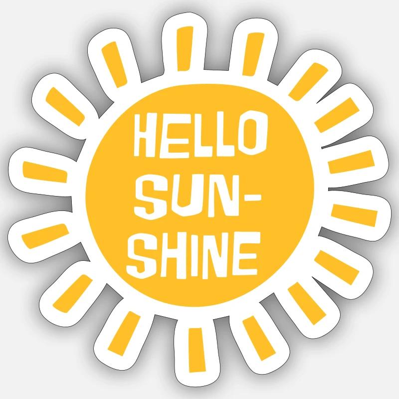 Hello Sunshine - Sticker taille S (10 x 10 cm) - blanc mat