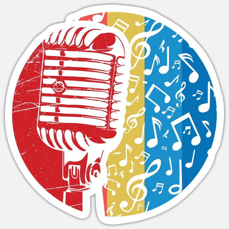 Microphone - Singer - Sticker size S (10 x 10 cm) - white matte