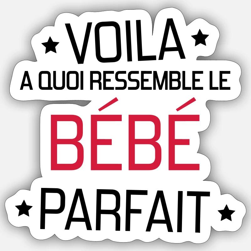 bébé / naissance / garçon / fille / maman - Sticker taille S (10 x 10 cm) - blanc mat