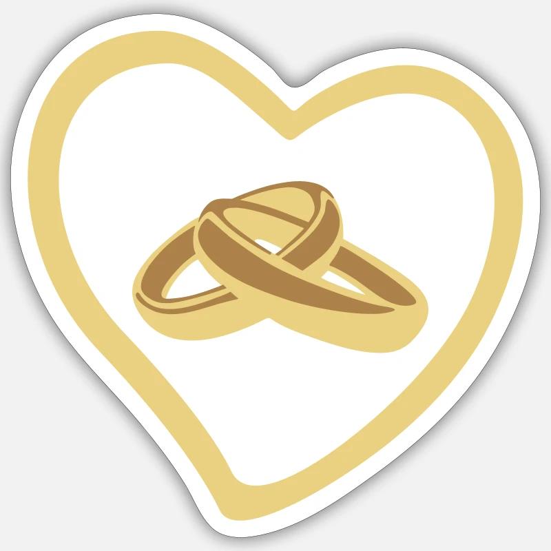 Ring, wedding - Sticker size S (10 x 10 cm) - white matte