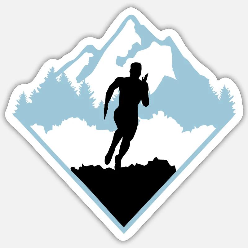Course de trail, coureurs, course Sticker taille S (10 x 10 cm)