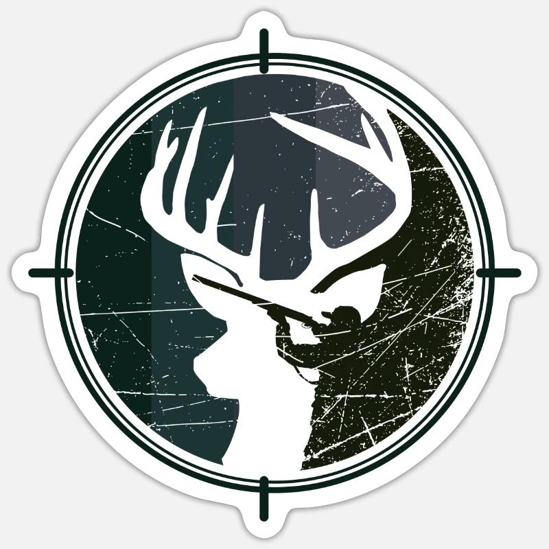 Hunter - Hunting - Deer - Sticker size S (10 x 10 cm) - white matte