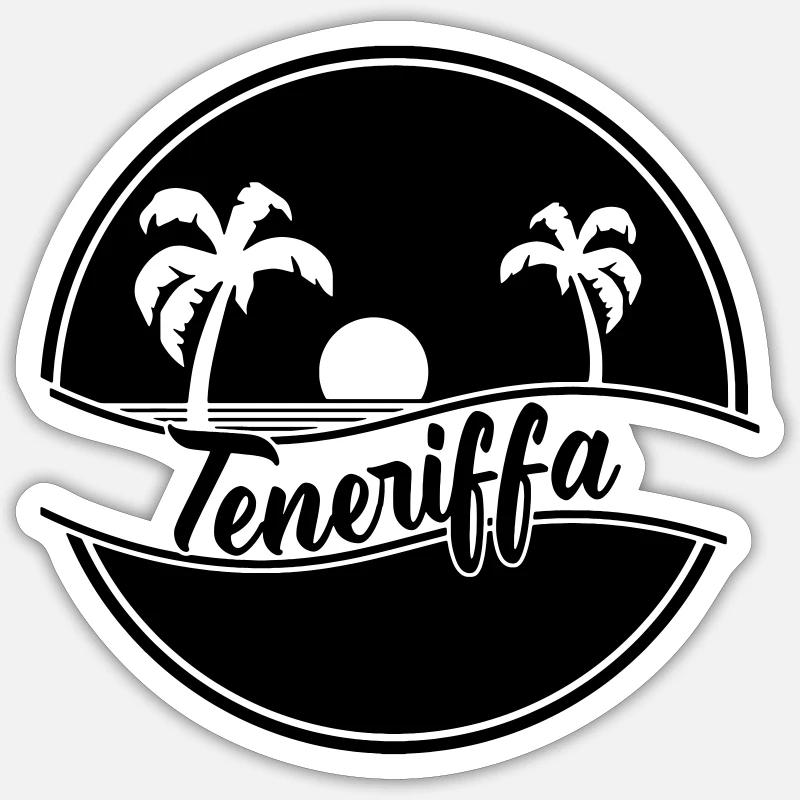 Teneriffa - Sticker Größe S (10 x 10 cm) - Mattweiß