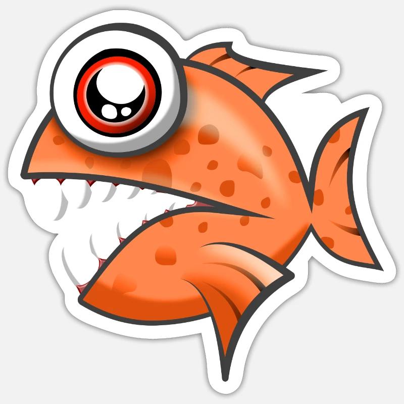 poisson - Sticker taille S (10 x 10 cm) - blanc mat