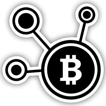 Bitcoin, Symbol, Sign, Ticker, BTC, Blockchain - Sticker Größe S (10 x 10 cm) - Mattweiß - Vorne