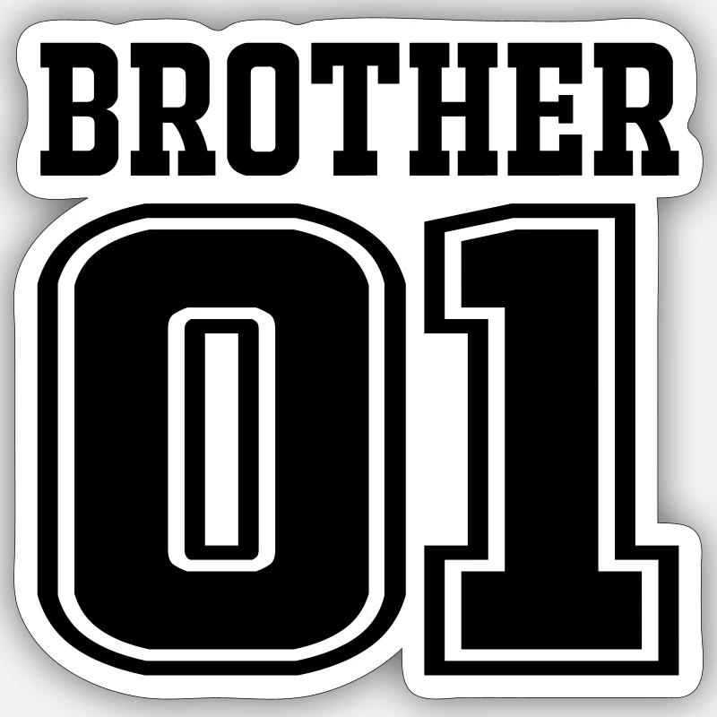 frère - Sticker taille S (10 x 10 cm) - blanc mat