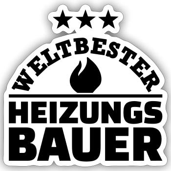 Heizungsbauer - Sticker Größe S (10 x 10 cm) - Mattweiß - Vorne
