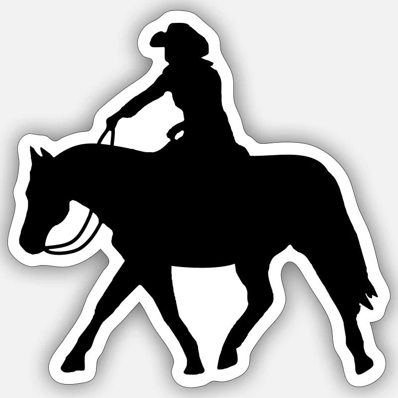Ranch Riding Extended Trot - Sticker Größe S (10 x 10 cm) - Mattweiß