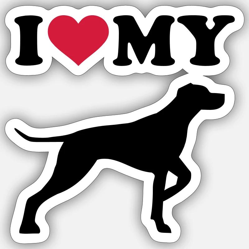 German Shorthaired Pointer - Sticker taille S (10 x 10 cm) - blanc mat