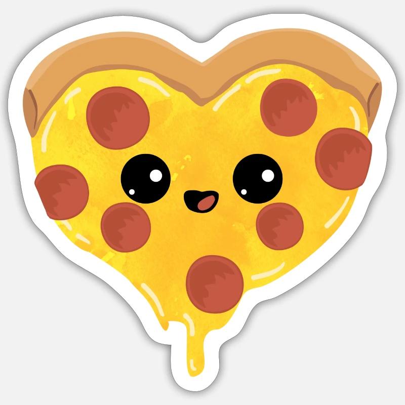 Pizza Herz - Salami Liebe Geschenk Muttertag Kind Sticker Größe S (10 x 10 cm)